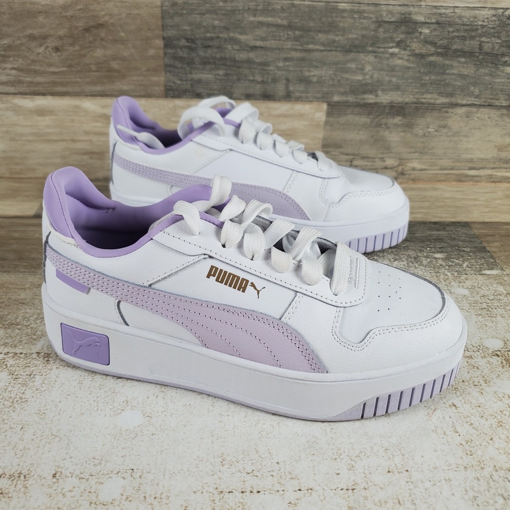 Puma Carina Street Womens Shoes Sz 6 Running Light Purple Lace-Up Sneakers